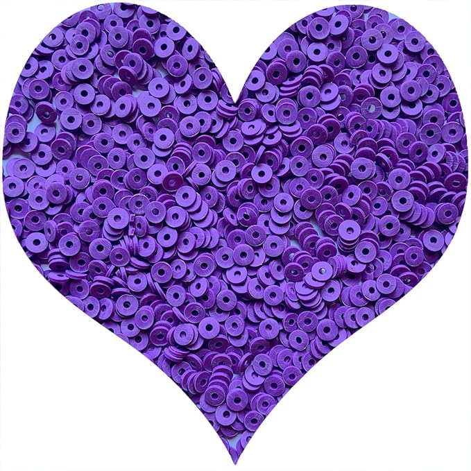 3000Pcs Clay Beads Flat Round Polymer Bead Vinyl Heishi Beads Flat Round Polymer Bead for Jewelry Making Necklace Bracelet (19-Dark Purple)