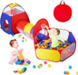 3 in 1 Kids Play Tent for Toddler with Baby Ball Pit and Play Tunnel, Children Indoor Outdoor Playhouse with Climbing Tunnel Toy for Toddlers, Boys and Girls Best Birthday Gifts（No Balls）