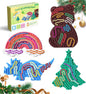 4Pcs Sensory Activity Board,Silicone Sensory Toys for Calming, Stress, Anxiety, ADHD, Autism,Fidget Toys for Inspire Kid's 3+ Creative Talents,Duble Sided Design Kids Busy Board