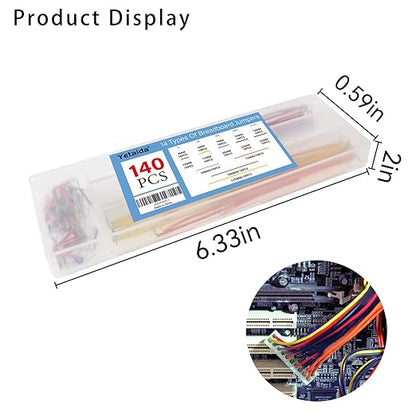 140 Jumper Wires Kit 14 Lengths Assorted Preformed Breadboard Jumper Wire, for Prototyping Solder Circuits, with Free Box