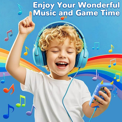 Lapare Kids Smart Phone Toys, 2.8'' Touchscreen HD Dual Camera Cell Phone for Kids, Birthday Gifts Dinosaur Toddler Play Phone for Boys 3-10, Travel Learning Toy with 32GB SD Card(Blue)