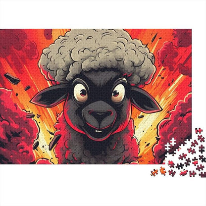 Sheep Thickened Wooden Jigsaw Puzzles 1000 Pieces 3D Animal for Adults Fun Home Decoration Education Game Toy Intellectual Game Stress Relief Challenge Educational 1000pcs (75x50cm)
