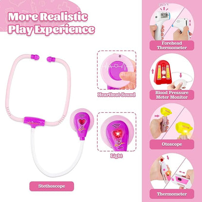 deAO Doctor Kit for Toddlers 3 4 5 Years Old, Dentist Playset with Medical Bag & Dental Tools, Pretend Dentist Play Set with Cart, Kids Doctor kit Educational Toys Gift for Girls Boys