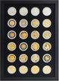 Challenge Coin Display Shadow Box,Military Coin Holder,Challenge Coin Holder Display,Casino Chip Display Case Cabinet Holder, Wood Frame, Tempered Glass Panel,with 24 Coin Capsules,Black Finish.