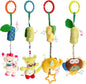 4 Packs Baby Stroller Toys Car Seat Hanging Bell for Boys Girls,Adorable Animal Infant Play Music Crib Toy Carseat Rattles Educational Toys,Kids Hand Bell Puppet with Cute Wind Chime and Squeak