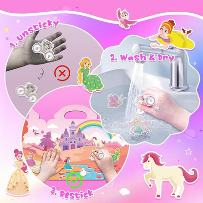 Sticker Books for Toddlers 2-4 Years, 5 Sets Reusable Sticker Books for Toddlers 1-3, Jelly Toddler Stickers Travel Toys for Ages 2+ Kids Boys Girls Halloween Birthday Christmas