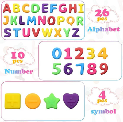 Kryfa ABC Alphabet Learning Toys for Kids Ages 3-5, 40PCS Sensory Bin Filler for Toddlers, Alphabet Letters and Number Mochi Squishies for Kids