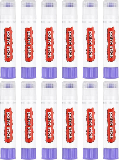 PATIKIL Tempera Paint Sticks, 12 Pcs Solid Tempera Paints Sticks Washable Bulk Markers Pen Quick Drying for Artists Beginners Art Supplies, Light Purple