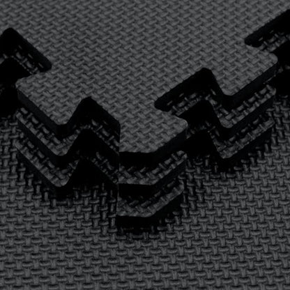 Yostrong® 18 Tiles Interlocking Puzzle Foam Baby Play Mat for Playing - EVA Babies Crawling Mat | Rubber Floor Work Out Mats for Home Gym. Black. YOC-Db18N