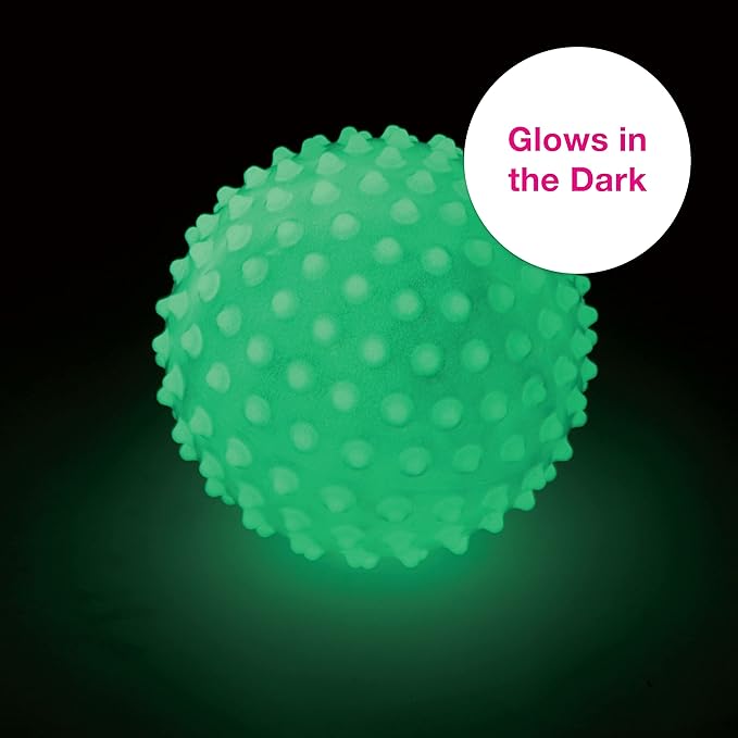 Edushape The Original Sensory Ball for Baby - 7" Glow-in-The-Dark Color Baby Ball That Helps Enhance Gross Motor Skills for Kids Aged 6 Months & Up - Vibrant, Colorful & Unique Toddler Ball