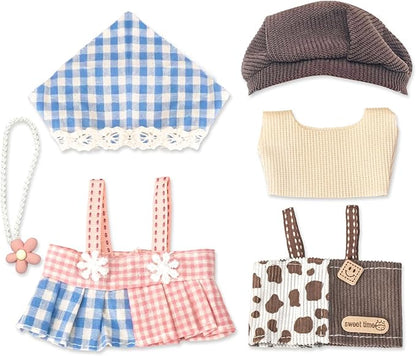 4 Pack—17cm Doll Clothes,Premium Cute Outfit with Accessories,Doll Princess Skirt,Boys and Girls Stylish Adorable Dolls Fashion Clothes Set Accessories(No Dolls and Shoes) (Set G)