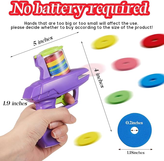 Sumind 2 Pieces Foam Disc Shooter Zip Shot Shooter Disc Launcher (Purple, Green)