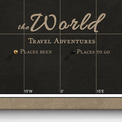 Canvas World Map with Cork Pin Board - English Lettering - Decorative Wall Decoration for All Rooms - Canvas Pictures with World Map Motif (70x50 cm, Pattern 5)