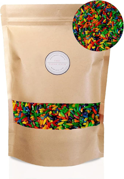 Colored Rice in Vibrant Colors, Sensory Bin Filler, Rainbow Rice for Art & Craft, Creative Learning & Color Perception, Non-Toxic, Safe for Kids & Pets, Made in The USA (2lbs) (Mix-2)