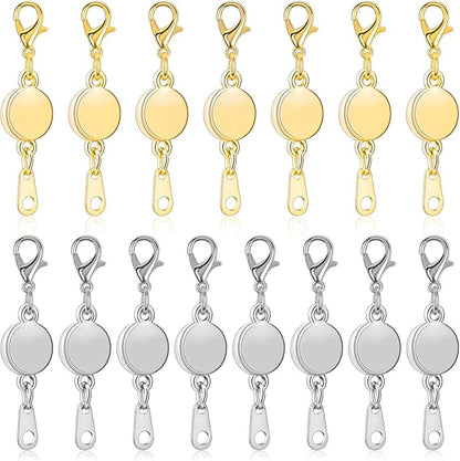 Paxcoo 15Pcs Locking Magnetic Jewelry Clasps and Closures, Necklace Extender and Helper for Necklaces, Bracelets and Jewelry