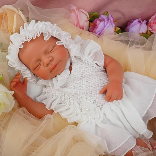 Full Silicone Reborn Baby Doll, 20 Inch Lifelike Newborn Girl, Reborn Baby Dolls Silicone Full Body Sleeping for Therapy & Memory Keepsake