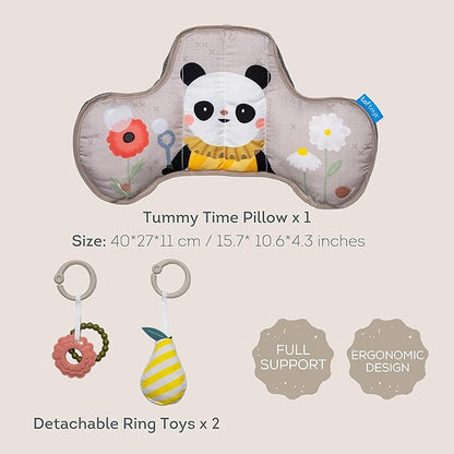 Taf Toys Tummy Time Toys Ergonomic Cushion & Teether for Infant Newborn Supportive Baby & Neck Strengthening Develops Muscles for Crawling Montessori Sensory Toy Tummy Time Toys 0-6 Months
