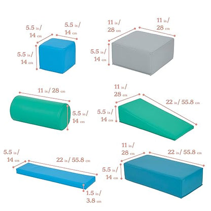 ECR4Kids SoftZone Soft Builder Blocks, Foam Shapes, Contemporary, 16-Piece