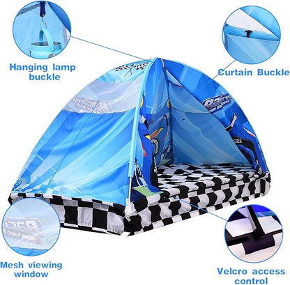 Kid Bed Tent -Twin Play Tent Baby Toddlers Dream Playhouse for Bedroom Decor Indoor Games Twin Size Bed Canopy by CRAWLBO