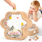 KMC Wooden Cat Caw Piggy Bank, Dog Paw Money Box for Boy Clear Piggy Bank for Girl Small Initial Coin Bank Personalized Gift for Birthday and Festival(Natural)