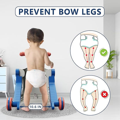 5 in 1 Baby Push Walker for Baby Boy, Activity Center Learning to Walk, Sit to Stand, Early Learning Push Toys for Infant 12 Months, Walking Toys Gift for Toddler Boys, Blue
