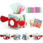 Baby Tissue Box Toy, Montessori Sensory Toys for 6-12 Months, 6 Month Old Baby Must Haves, with Crinkle Paper, Silk Scarves, Safety Mirror, Perfect Early Learning Gift