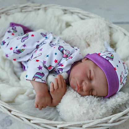 WOOROY Realistic Reborn Baby Dolls, 18 Inch Full Vinyl Body Lifelike Girl Doll, Real Life Newborn Baby Doll, Sleeping Baby Doll with Accessories Gifts Toy for Kids Age 3+