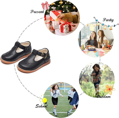 Felix & Flora Toddler Little Girl Mary Jane Dress Shoes - Ballet Flats for Girl Party School Shoes
