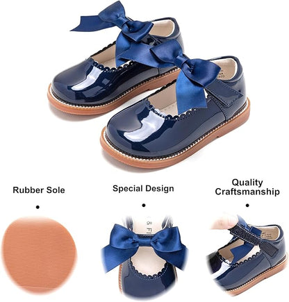 Felix & Flora Toddler Little Girl Mary Jane Dress Shoes - Ballet Flats for Girl Party School Shoes