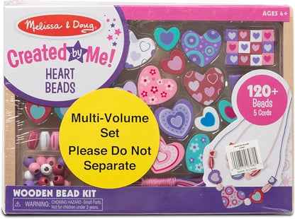 Melissa & Doug Sweet Hearts and Butterfly Friends Bead Set of 2-250+ Wooden Beads