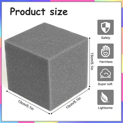 TRENDBOX 48 PCS 5" x 5" x 5" Foam Pit Blocks Sponge Cubes Foam Pit Cubes Sponge Blocks for Amusement Park, Gymnastics, Freerunning and Parkour Courses - Drak Gray