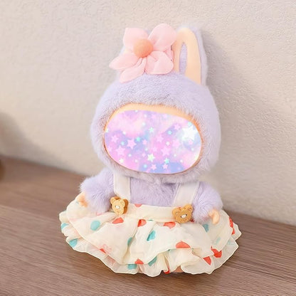 17cm Doll Clothes Set, 3 Pieces Dress Outfit Set for 6.7inch Doll Suit, Fashion Chic Hat & Clothes Accessories for 1st/2nd/3rd Gen Dolls Play & Display Light Beige