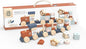 Speedy Monkey Wooden Pull-Along Train Stacker – Soft Colors, Monkey Character, Stacking Blocks, Build Houses | Non-Toxic Paint, Creative Fun, Ideal for Kids, Educational Toy for Toddlers