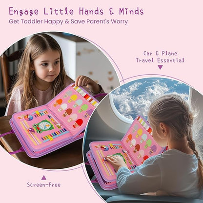 Busy Board Montessori Toys for Boy Girl Birthday Gifts, Busy Book Learning Sensory Easter Toys for Toddlers, Toddler Travel Autism Educational Activities Fine Motor Skills