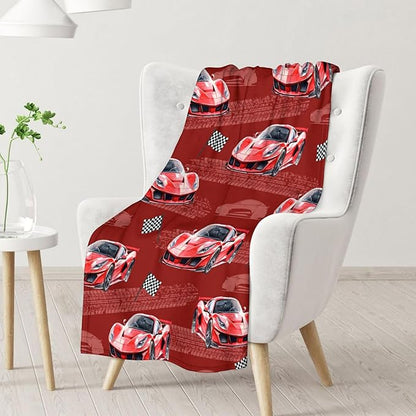 Throw for Boys Cool Racing Car Blanket for Kids Adults Racing Fans, 60x80 Inches Lightweight Throw Blankets for Sofa Couch Chair Bed Car