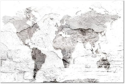 artgeist Pinboard World Map 35x24 in - Cork Board & Canvas Print Wall Art 1 pcs Memoboard with 50 Pins Noticeboard Message Board Image Picture Home Decor Travel Map k-C-10014-p-a