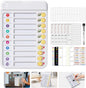 Magnetic Chore Chart for Kids, ADHD Tools for Kids to Do List Checklist Task Board Routine Chart Planning Board for Fridge with 10 Sliders and Magnetic Marker - White