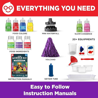 Doctor Jupiter Super Science Kit for Kids Ages 8-12 | Chemistry Set, STEM Toy with 100+ Experiments & Geyser Tube | Birthday Gift Ideas for Boys & Girls 8+ Years Old | Learning & Educational Projects