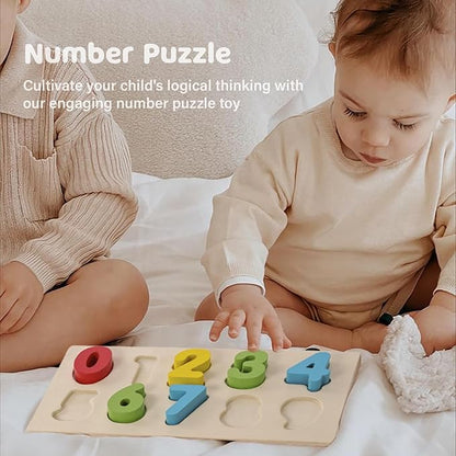 Shape Sorter - Wooden Xylophone and Montessori Number Puzzle Set for Babies - Educational Sorting Game with Storage Car for Toddlers
