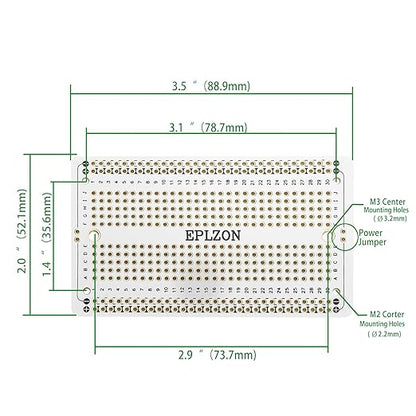 Solderable Breadboard PCB Board Gold-Plated Solder Breadboard for DIY Electronics Projects Apply to Arduino Soldering Projects 3.5"x2.05" (5 Pack + 2 Mini Board, White)