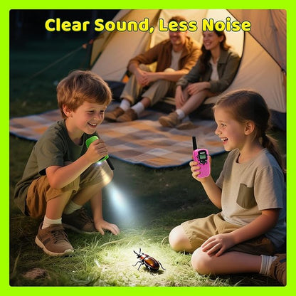 BATURU Rechargeable Walkie Talkies for Kids 3 Miles Long Range, 22 Channels Walkie Talkie with Clear Sound, Battery-Saving Kids Walkie Talkies 3 Pack, Stocking Stuffers for Girls Boys Age 5-10