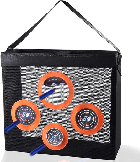 Hely Cancy Portable Shooting Practice Target Toy Storage Mesh Bag Compatible with Nerf Darts for Kids 6+