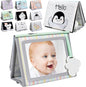 Dr.Rapeti Soft Tummy Time Book Baby Safe Mirror with Teether Crinkle Pages Tummy Time Mirror High Contrast Montessori Sensory Toy Tummy Time Toy for Newborn Baby Infant for 0+