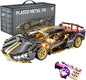 Sport Race Car Building Block Sets for Adults Boys,Black Technical Racing Supercar Toys Kits with LED Light Collectible 1:14 MOC Model Construction Birthday Gifts for Teens Age 8-12 12-16,14+
