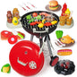 79PCS BBQ Grill Set for Kids - Kitchen Playset With Realistic Spray, Light & Sound - Interactive Toddler Toy for Boys Girls - Christmas Birthday Gift