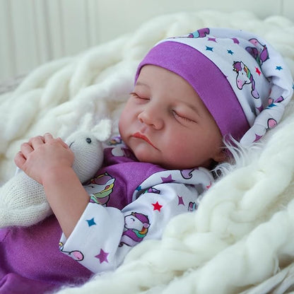 WOOROY Realistic Reborn Baby Dolls, 18 Inch Full Vinyl Body Lifelike Girl Doll, Real Life Newborn Baby Doll, Sleeping Baby Doll with Accessories Gifts Toy for Kids Age 3+