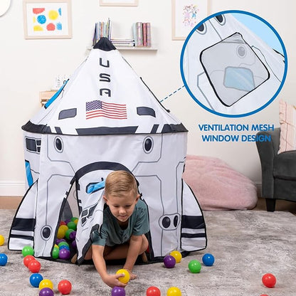 JOYIN Rocket Ship Play Tent Pop up Play Tent Kids Indoor Outdoor Spaceship Playhouse Tent Set