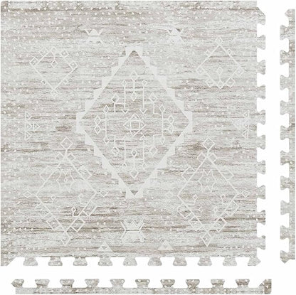 House of Noa Baby Play Mat – 4x6 Driftwood Ula – Set of 6 Tiles – Cushioned EVA Foam Play Mat for Floor, Soft Interlocking Baby Crawling Mats for Hard Floors