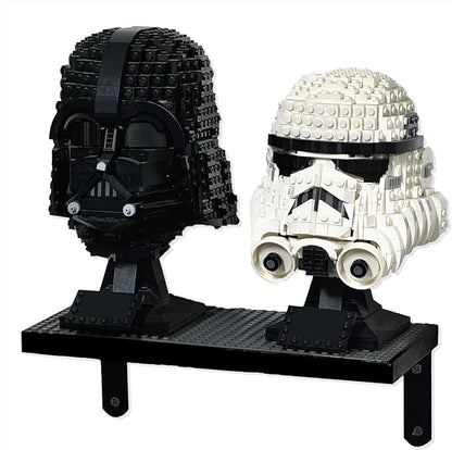Wooden Display Shelves for Building Bricks – 2‑Pack Floating Wall-Mounted For Lego Minifigure Helmet 75328 75277 75327 75304 75429 75415 75349 76285 75276 75274 76165 75343 75408 76251 75351
