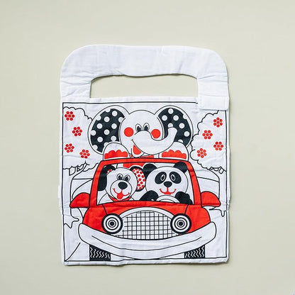Reversible Car Activity Center Toy for Baby in Black, White and Red, Easy to Attach, with Baby Safe Mirror